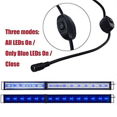KZKR LED aquarium light blue-white LEDs create shimmering tank effects.