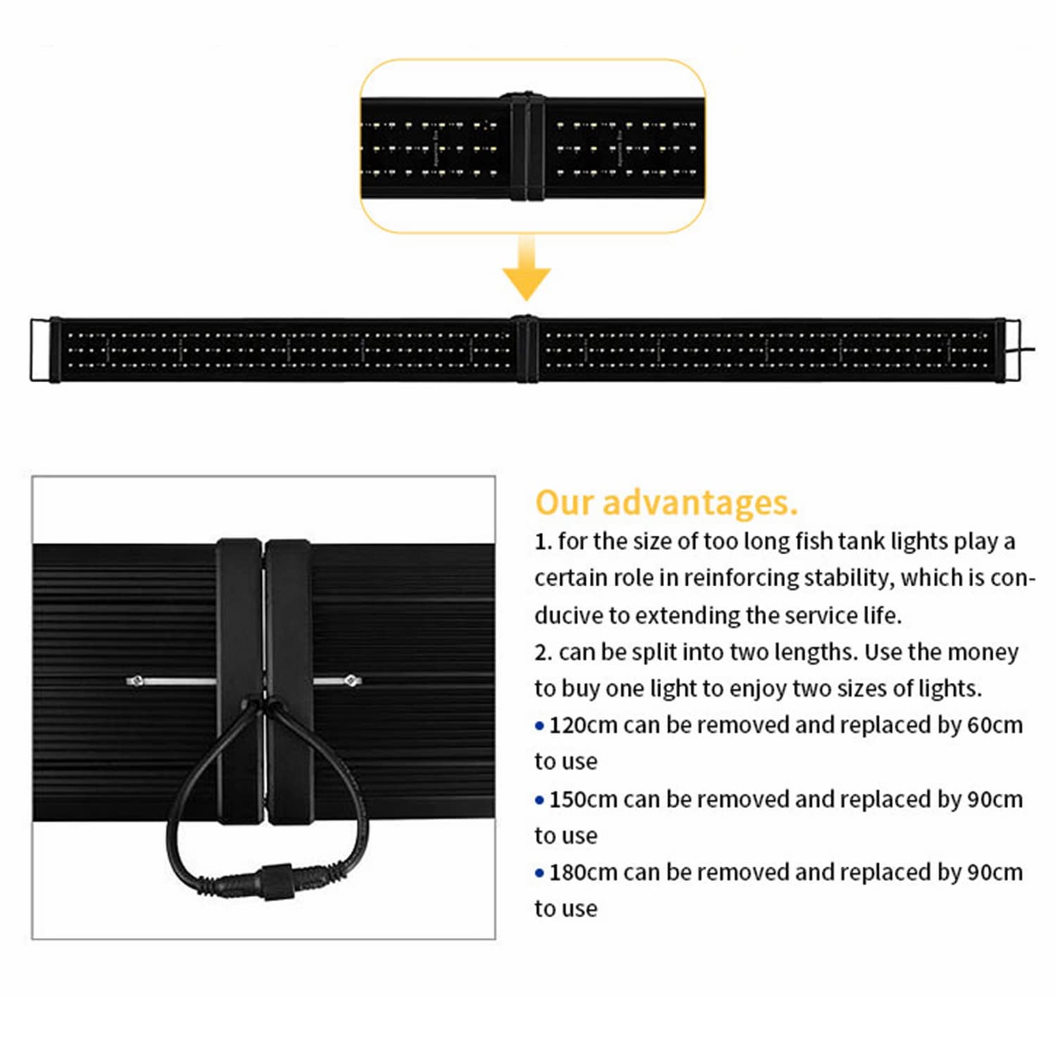 KZKR LED aquarium light day-night switch demonstrates easy cycle control.