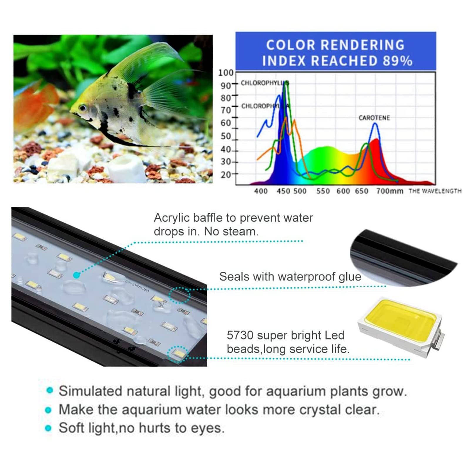 KZKR upgraded aquarium light extendable brackets enable precise tank fit and easy setup