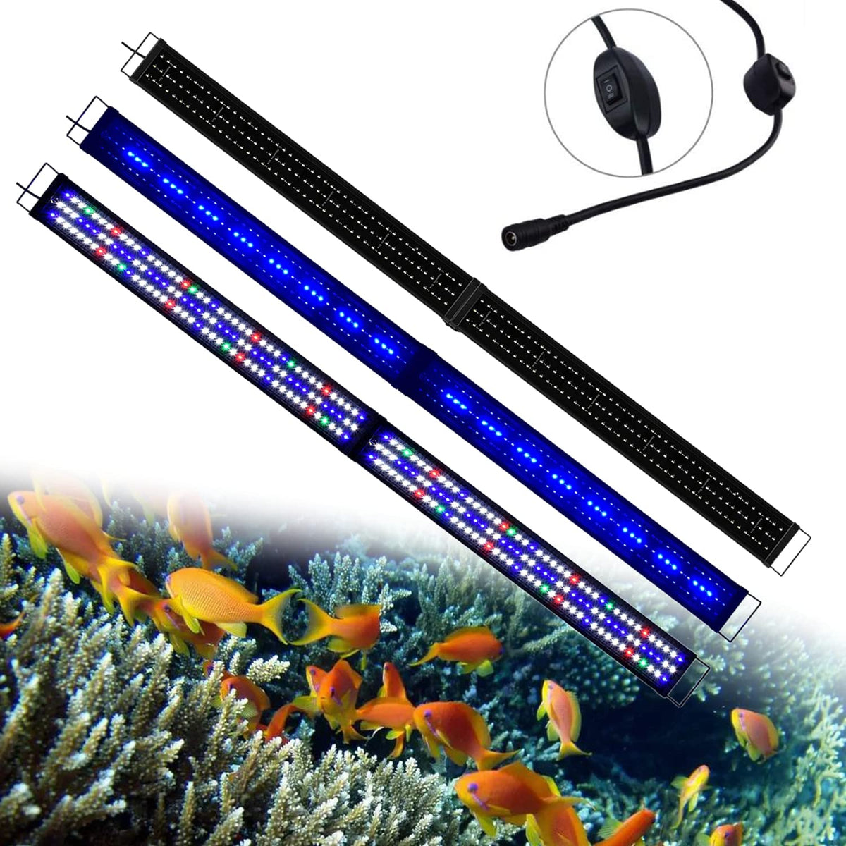 KZKR upgraded aquarium light full spectrum covers 72-84 inches for vibrant plant and fish colors