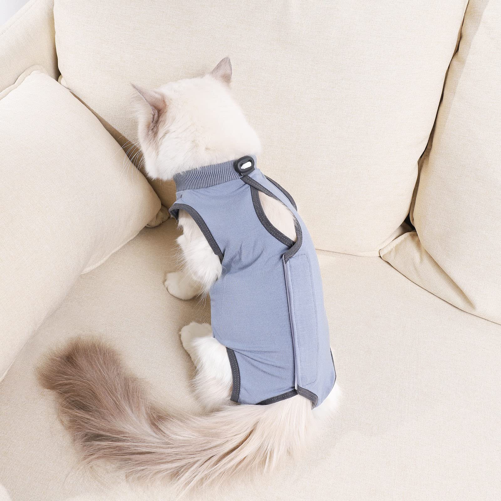 kzrfojy cat-surgery-recovery-suit non-restrictive fit supports play and meals