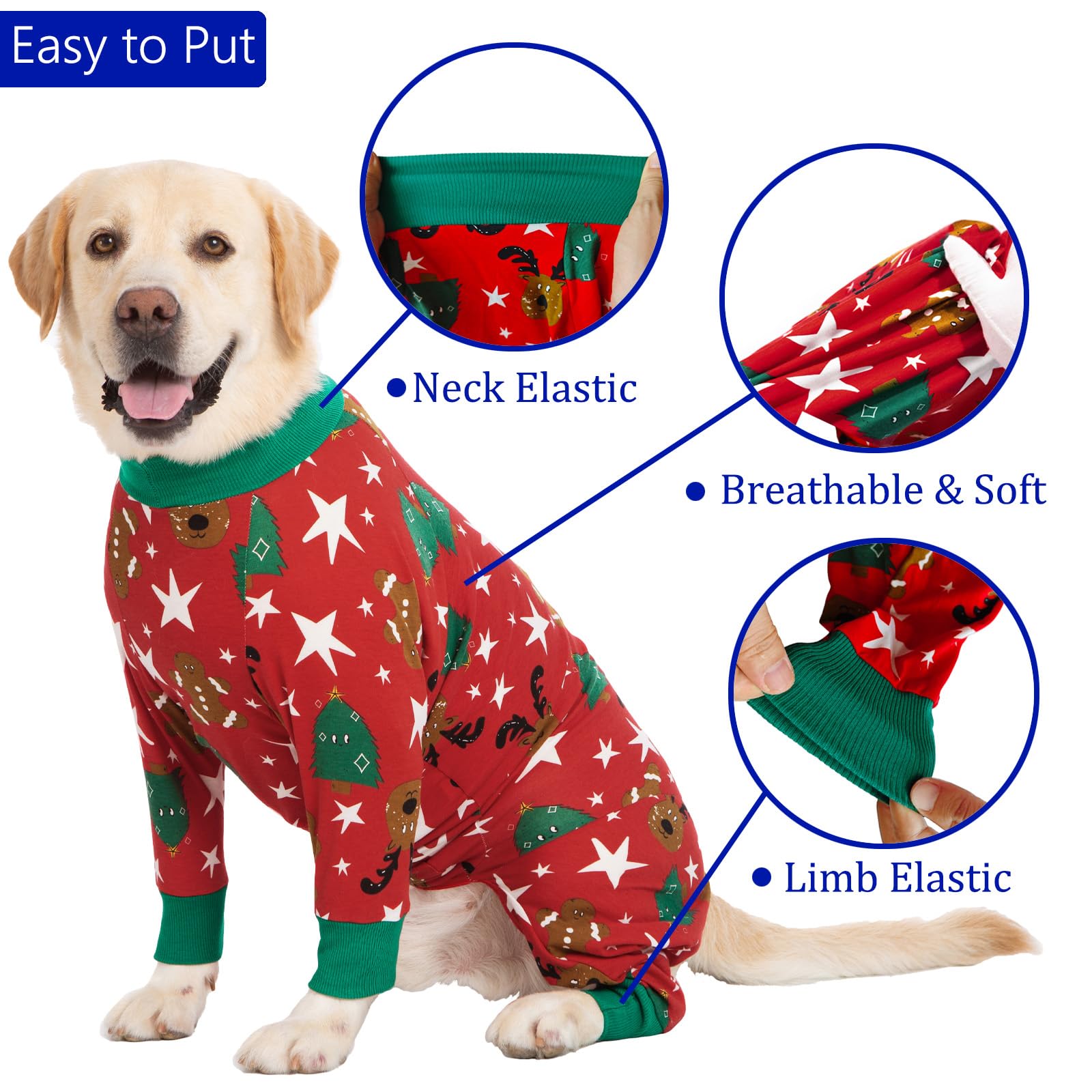 kzrfojy Christmas dog pajamas on dog for cozy recovery and style