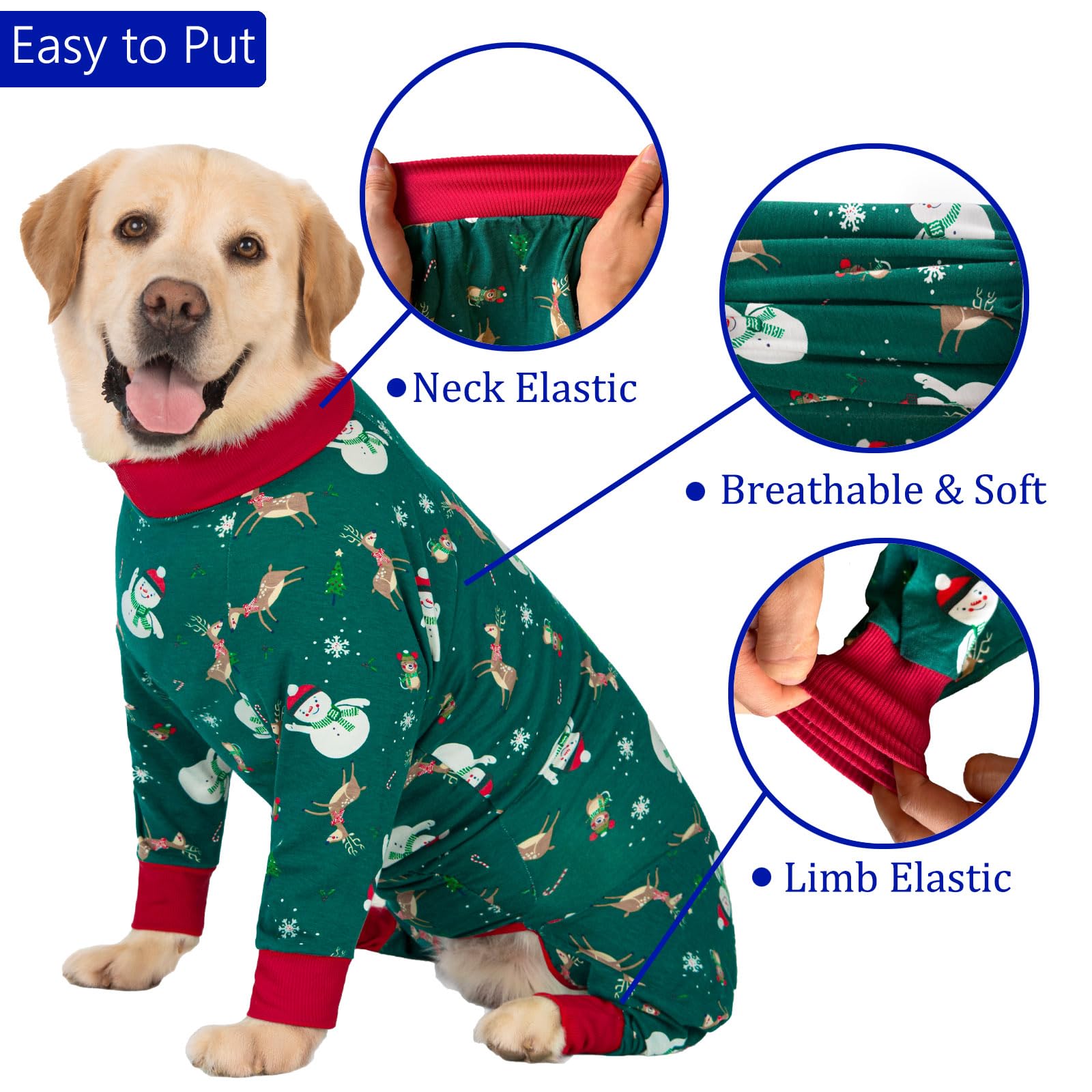 kzrfojy dog recovery suit green abdomen-round design eases potty breaks.