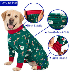 kzrfojy dog recovery suit green abdomen-round design eases potty breaks.