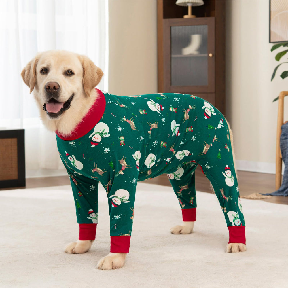 kzrfojy dog recovery suit green pajama-style wear for cozy nights at home.