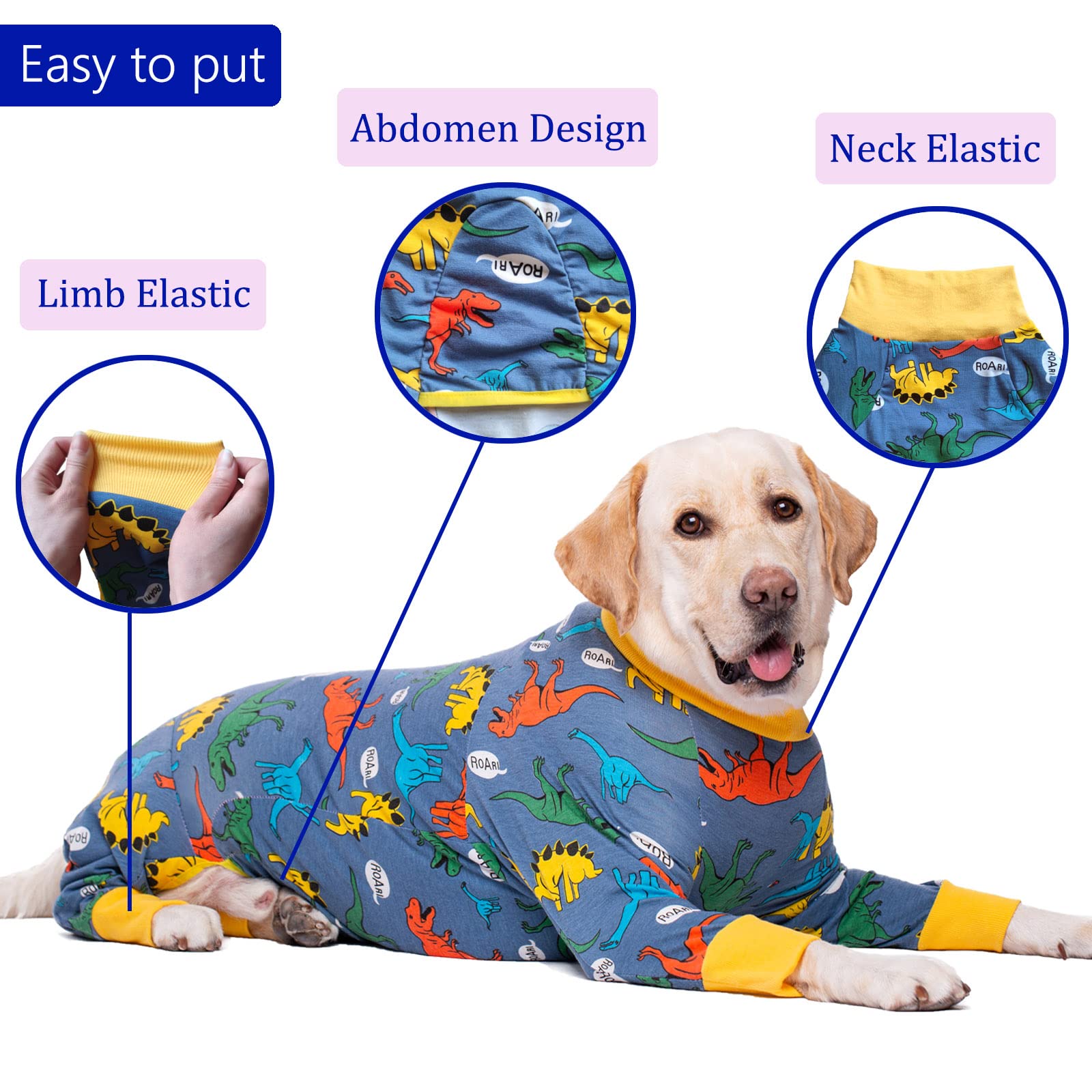 kzrfojy dog recovery suit on dog wearing highlights comfortable fit for healing and movement