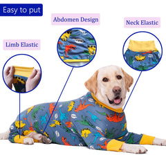 kzrfojy dog recovery suit on dog wearing highlights comfortable fit for healing and movement