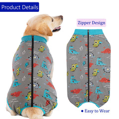 kzrfojy Recovery suit easy-zip closure enables quick on/off for pets.