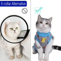 kzrfojy: dorso del traje de recuperación para gato gris, protección ligera