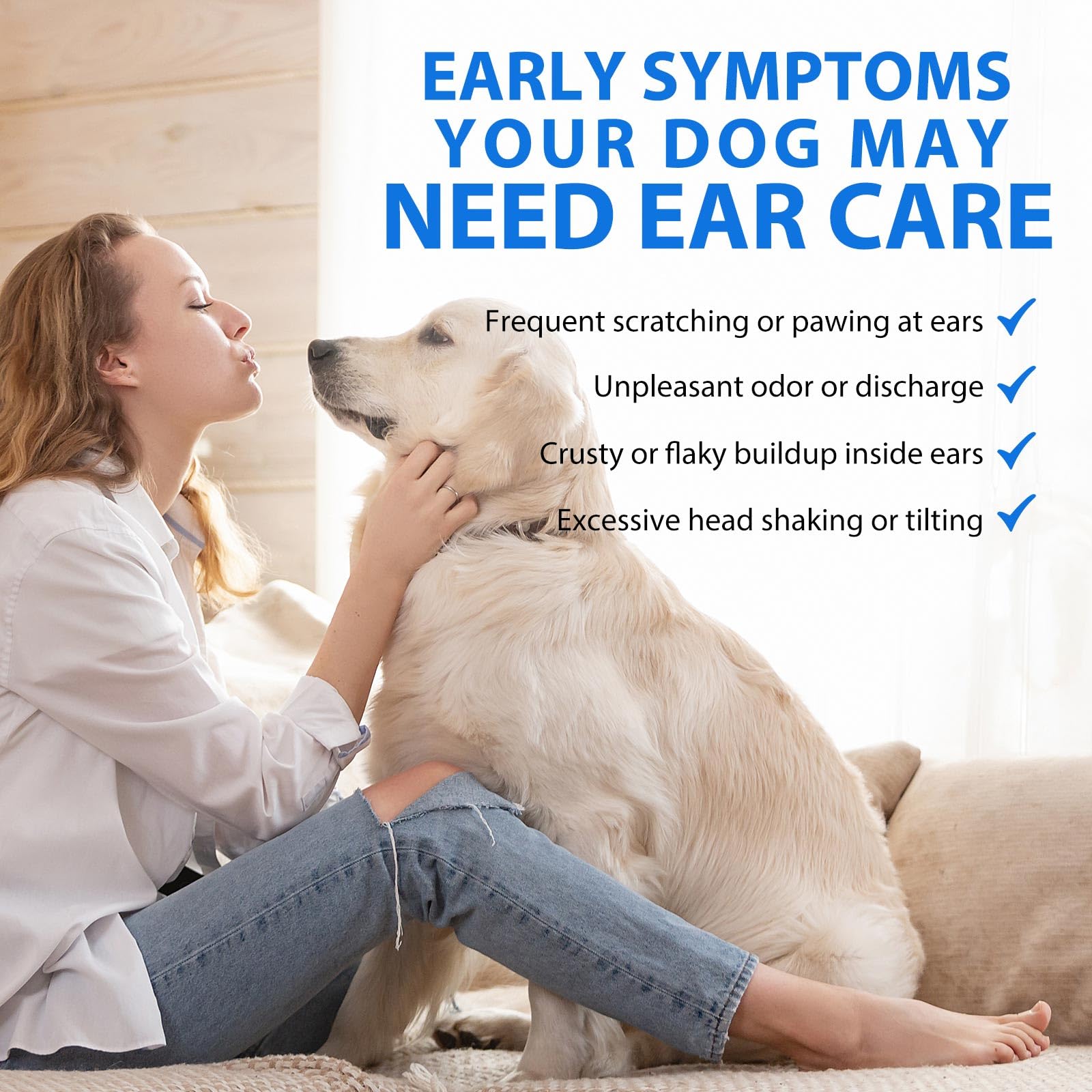 KZUO dog ear yeast infection relief scene highlights odor reduction and comfort.