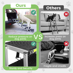 KZYZZFRID sturdy 6-step dog stair assembly demonstrates quick, stable setup