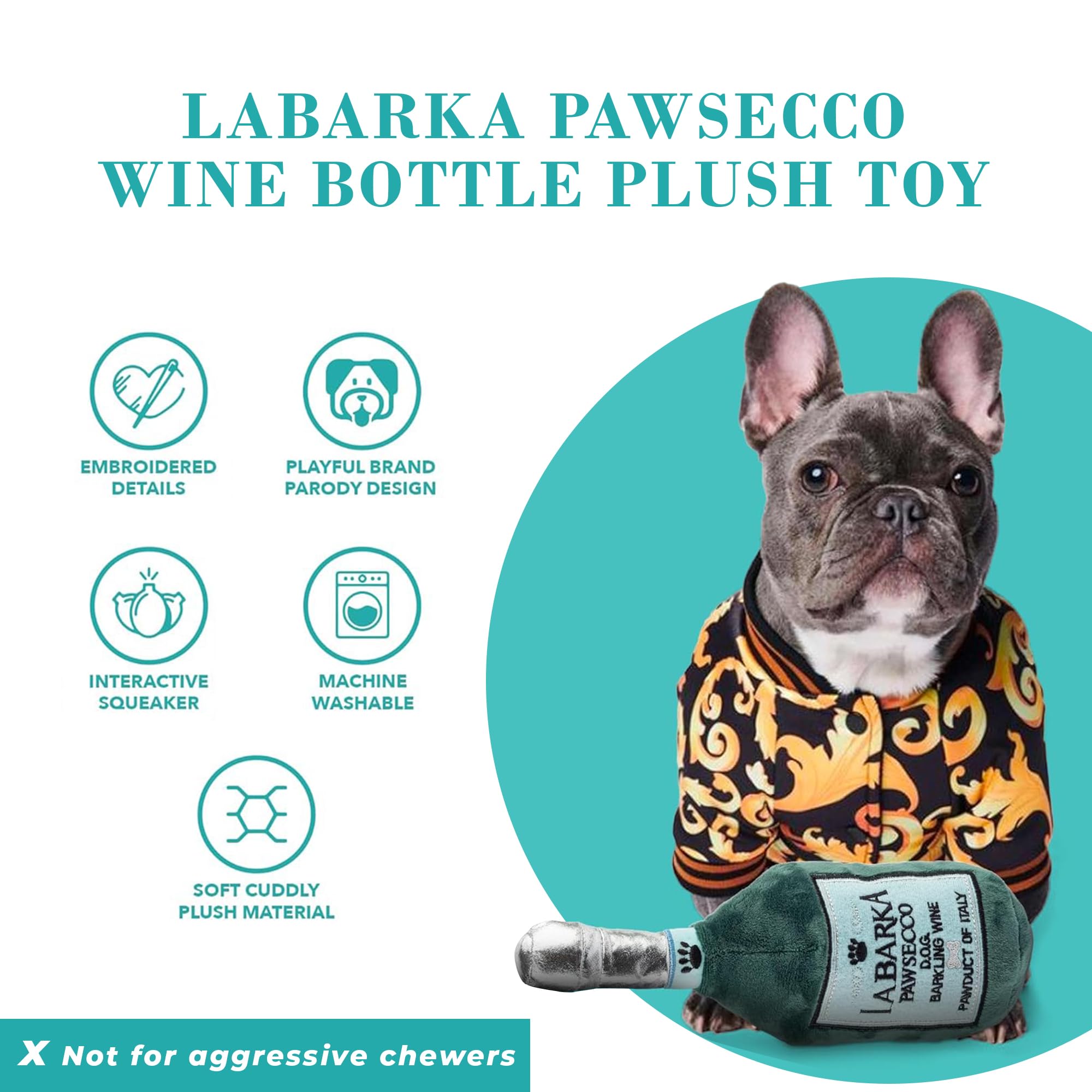 LaBarka Pawsecco plush material delivers soft, durable play for dogs.