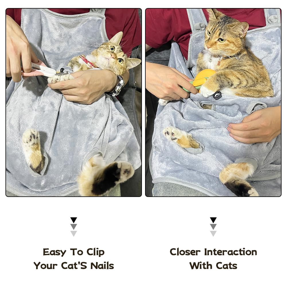 La La Pet cat apron back design offers easy wearing over the body