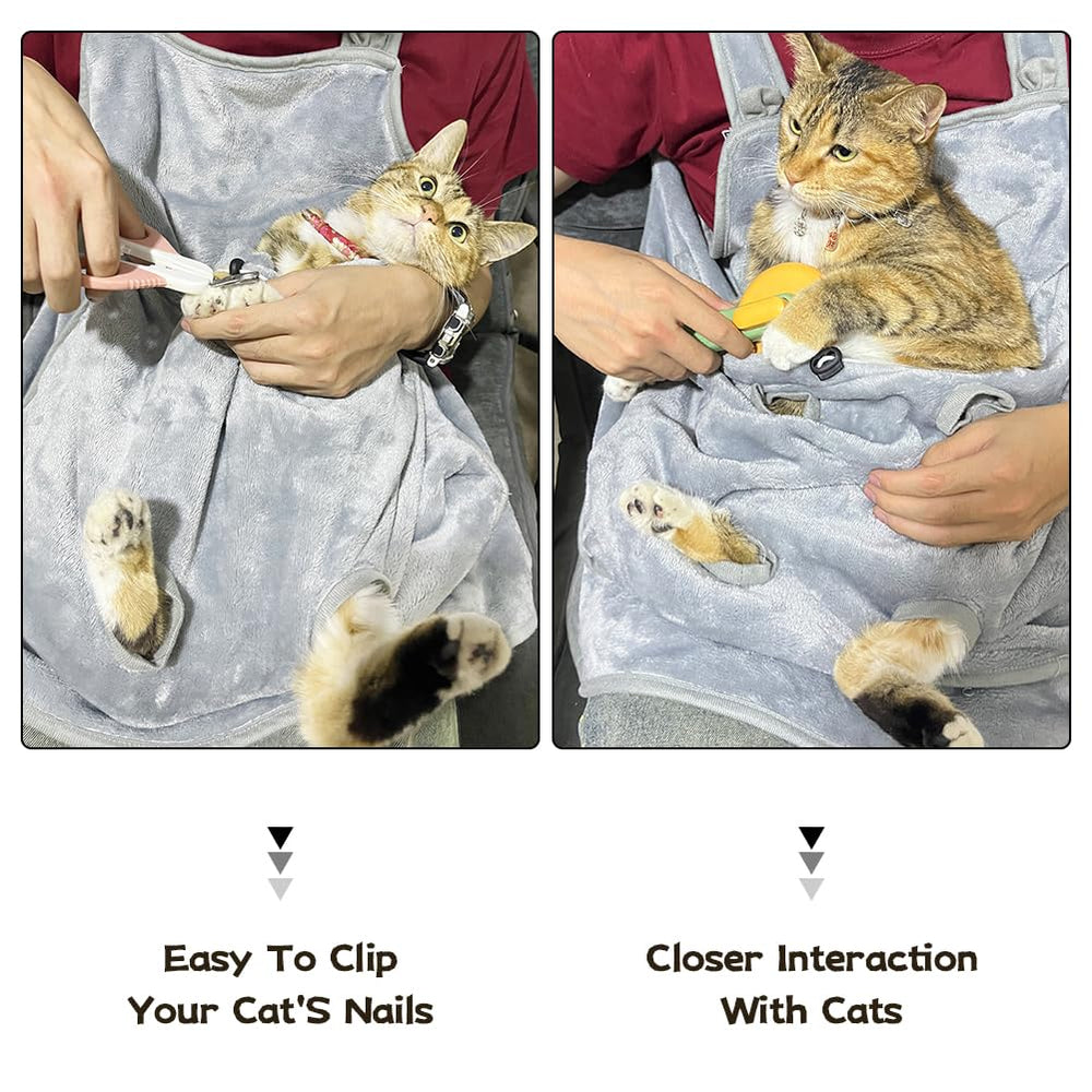 La La Pet cat apron back design offers easy wearing over the body