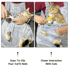 La La Pet cat apron back design offers easy wearing over the body