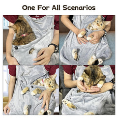 La La Pet cat apron holes keep paws in place for nail trimming sessions