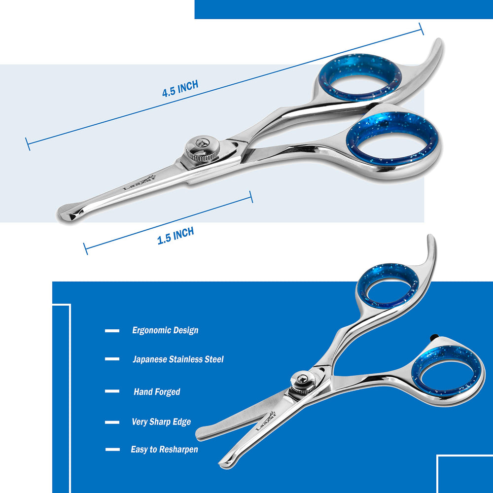 Laazar Straight Dog Grooming Scissors four-and-a-half-inch blade enables precise small-area grooming