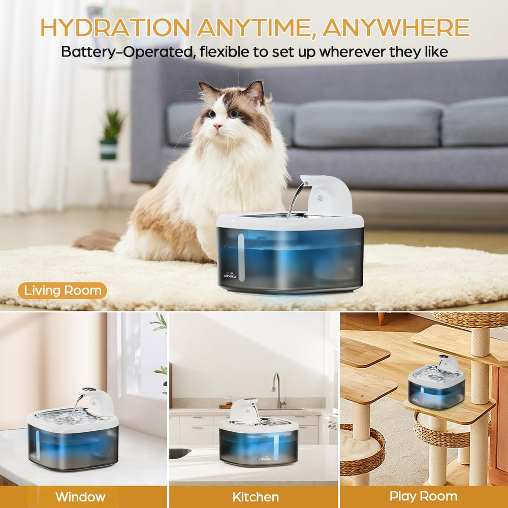 LABEKA cat water fountain-4-layer-filtration keeps water clean and fresh.