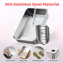 Labeta stainless steel cat litter box in semi-enclosed mode for privacy