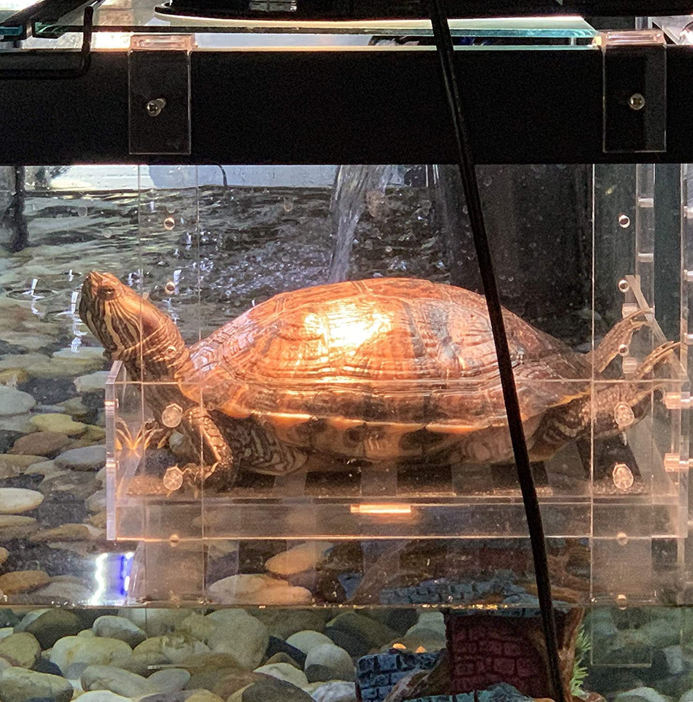 LaBrinx Designs hanging turtle ramp assembly illustrating multi-level basking setup.