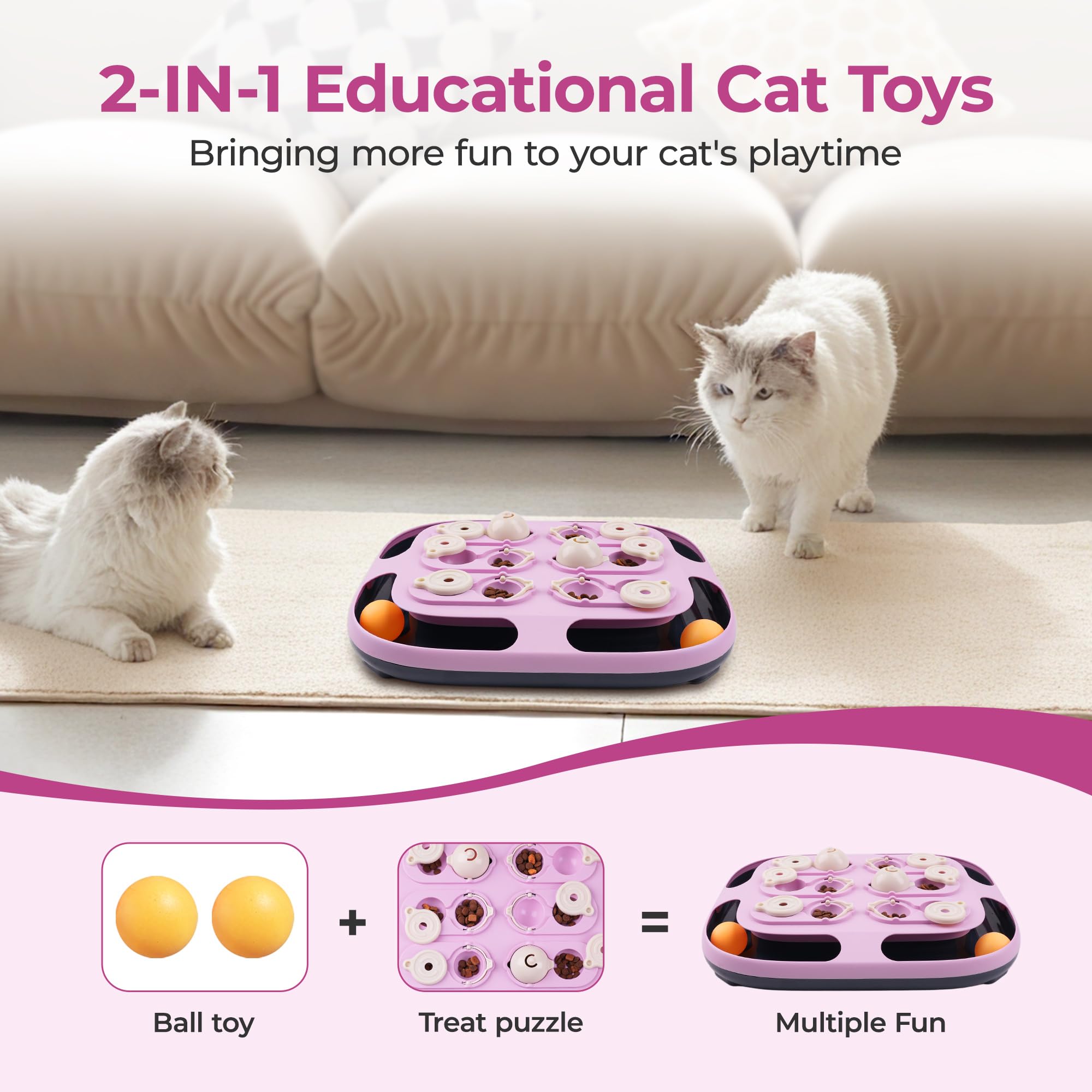 LACCEN cat puzzle toy food dispenser illustrates slow-feed play sessions