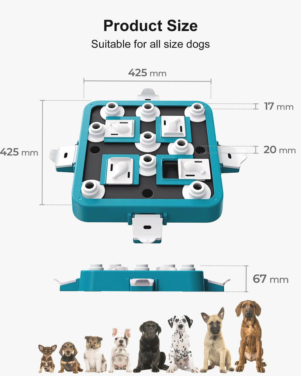 LACCEN dog puzzle toy detachable flipping-lid provides versatile rewards through varied puzzles
