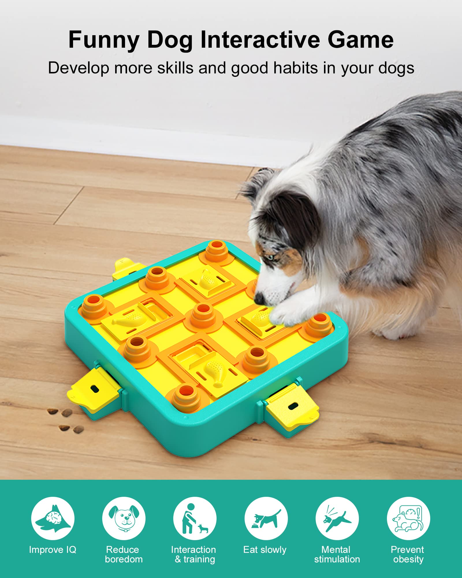 LACCEN dog puzzle toy level 3 with multiple moving boxes for progressive problem solving