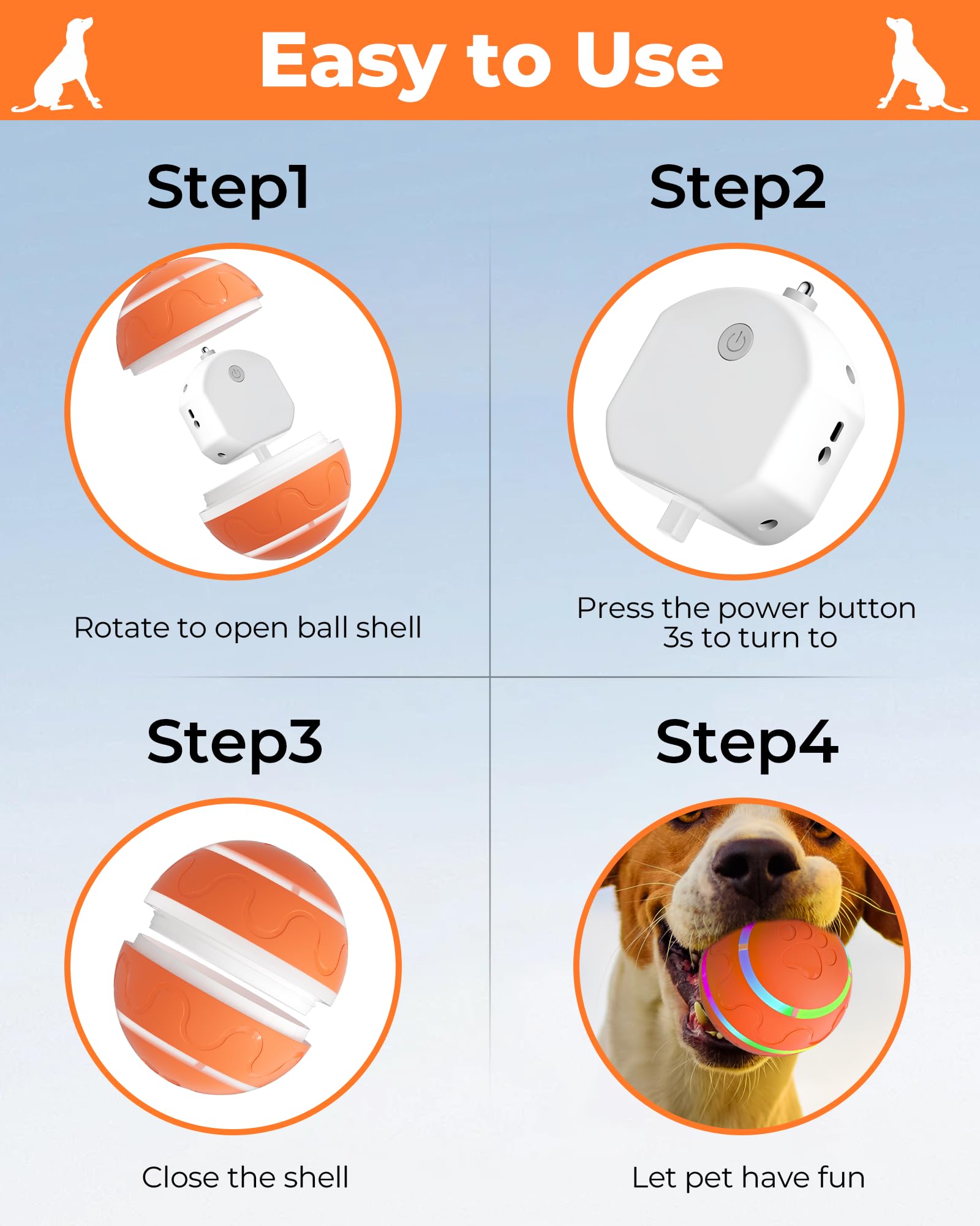 LADFAR interactive rolling dog toy outdoor use on lawn.