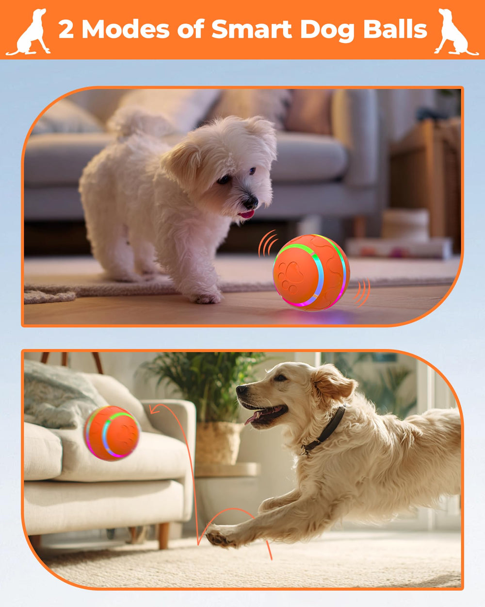 LADFAR interactive rolling dog toy close-up of waterproof TPU shell.