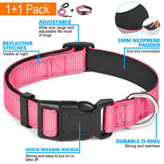 Ladoogo collar con anilla de metal resistente para sujeción de la correa.