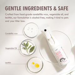 Lady N non-stick spray coating forms a protective film inside the litter box.