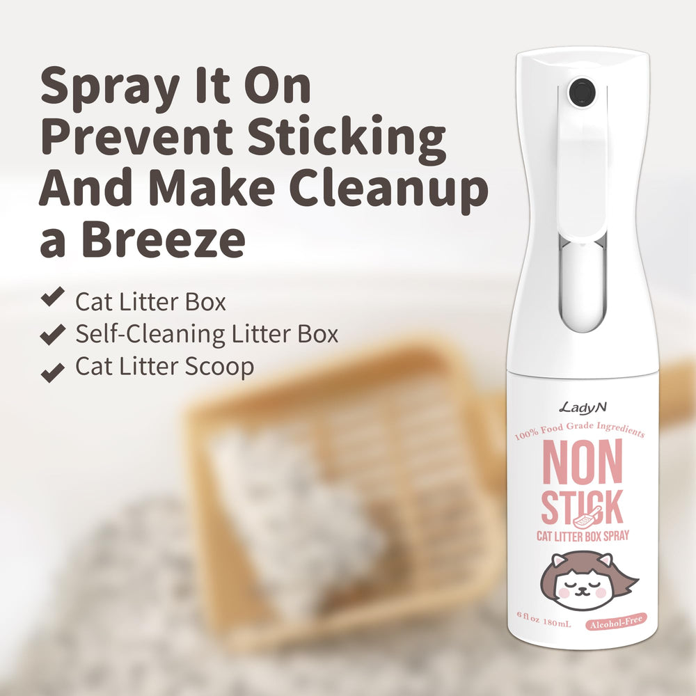 Lady N non-stick spray complements Lady N Tofu litter for smoother use.