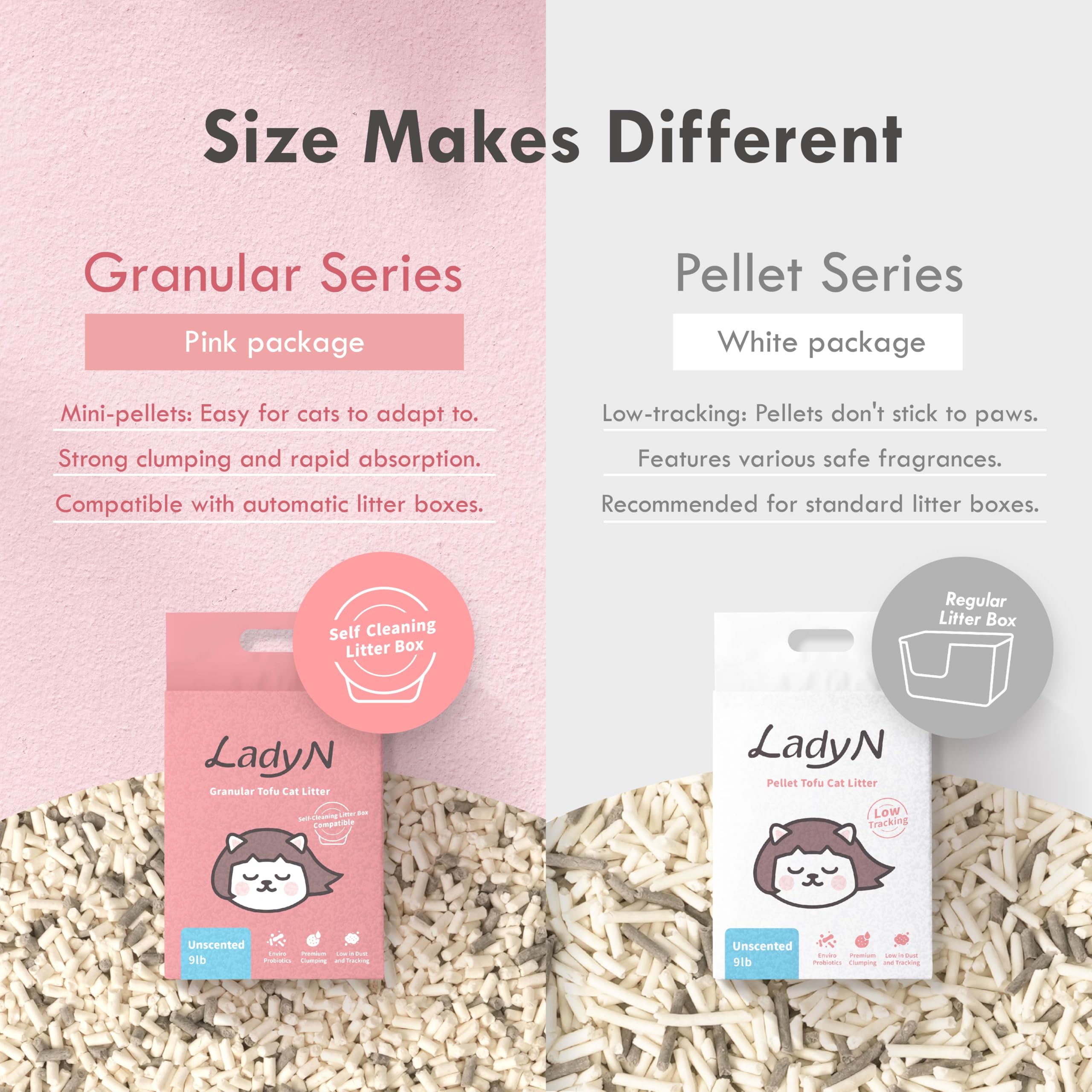 Lady N Pellet Tofu Cat Litter is environmentally friendly and biodegradable.