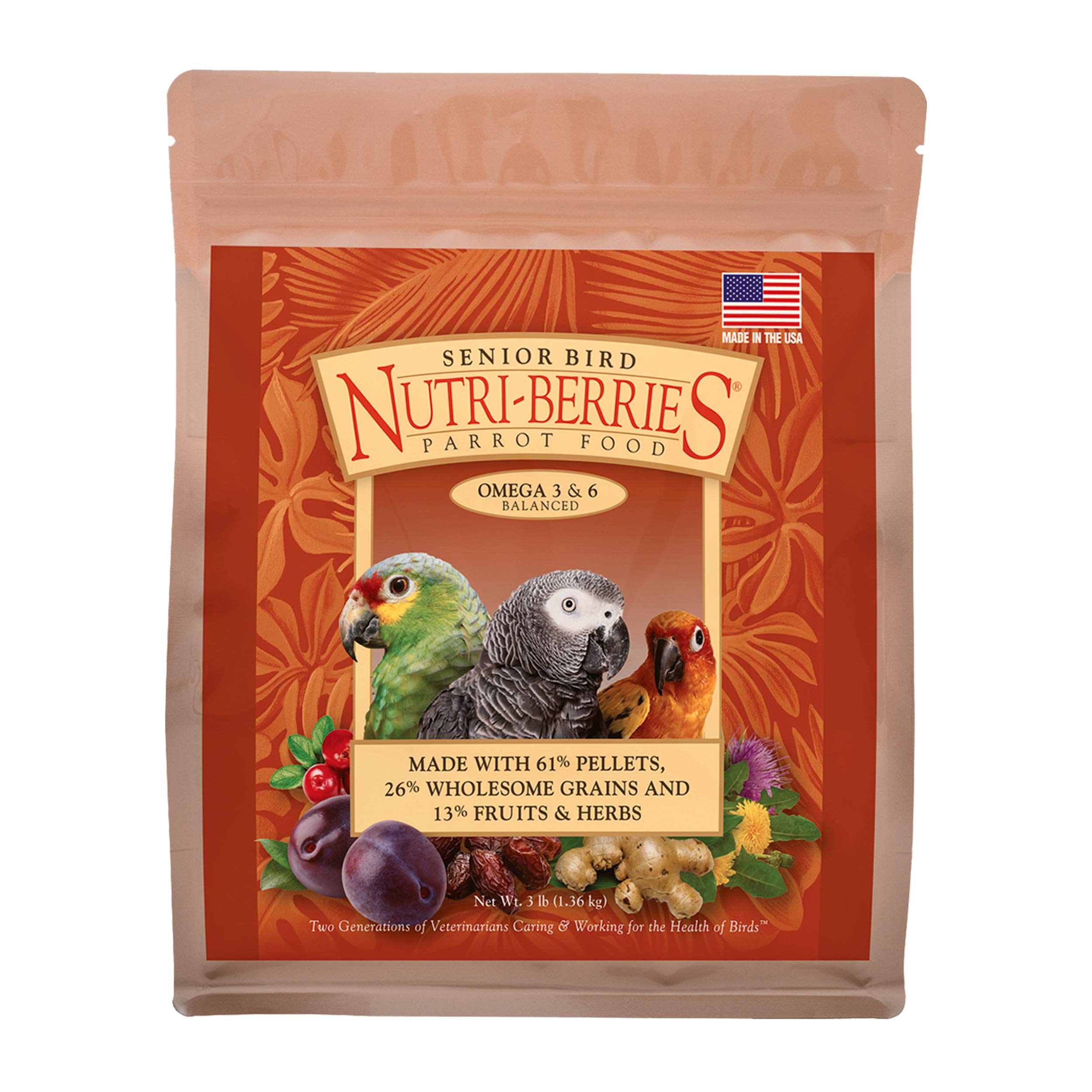 LAFEBER'S Senior Bird Nutri-Berries round shape promotes beak play and mental stimulation.
