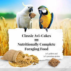 LAFEBER'S Classic Avi-Cakes ingredients close-up highlights non-GMO, human-grade elements.