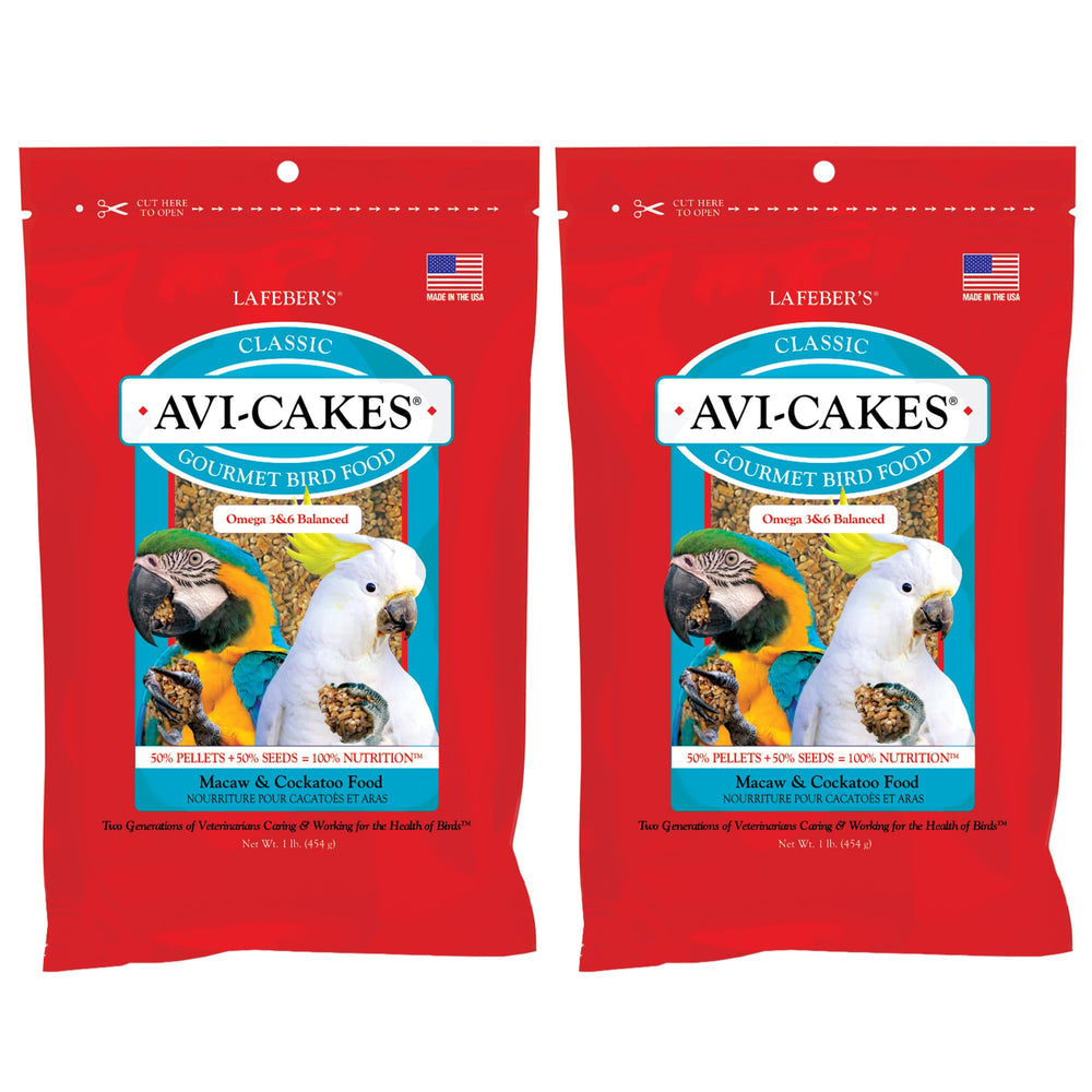 LAFEBER'S Classic Avi-Cakes packaging shows two 1 lb blocks for easy portioning.