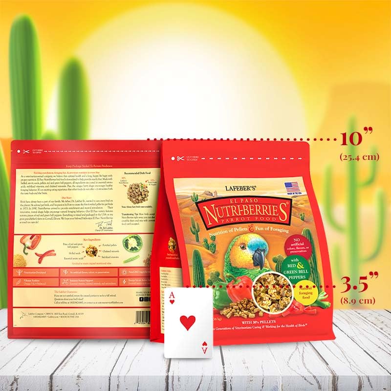 LAFEBER'S El Paso Nutri-Berries feeding-time supports healthy plumage and mood.