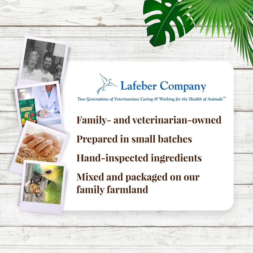 LAFEBER'S Nutri-Berries packaging shows 100% satisfaction guarantee.
