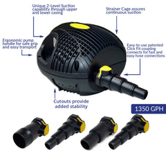 Laguna Max-Flo 1350 submersible-pump runs quietly beneath the surface