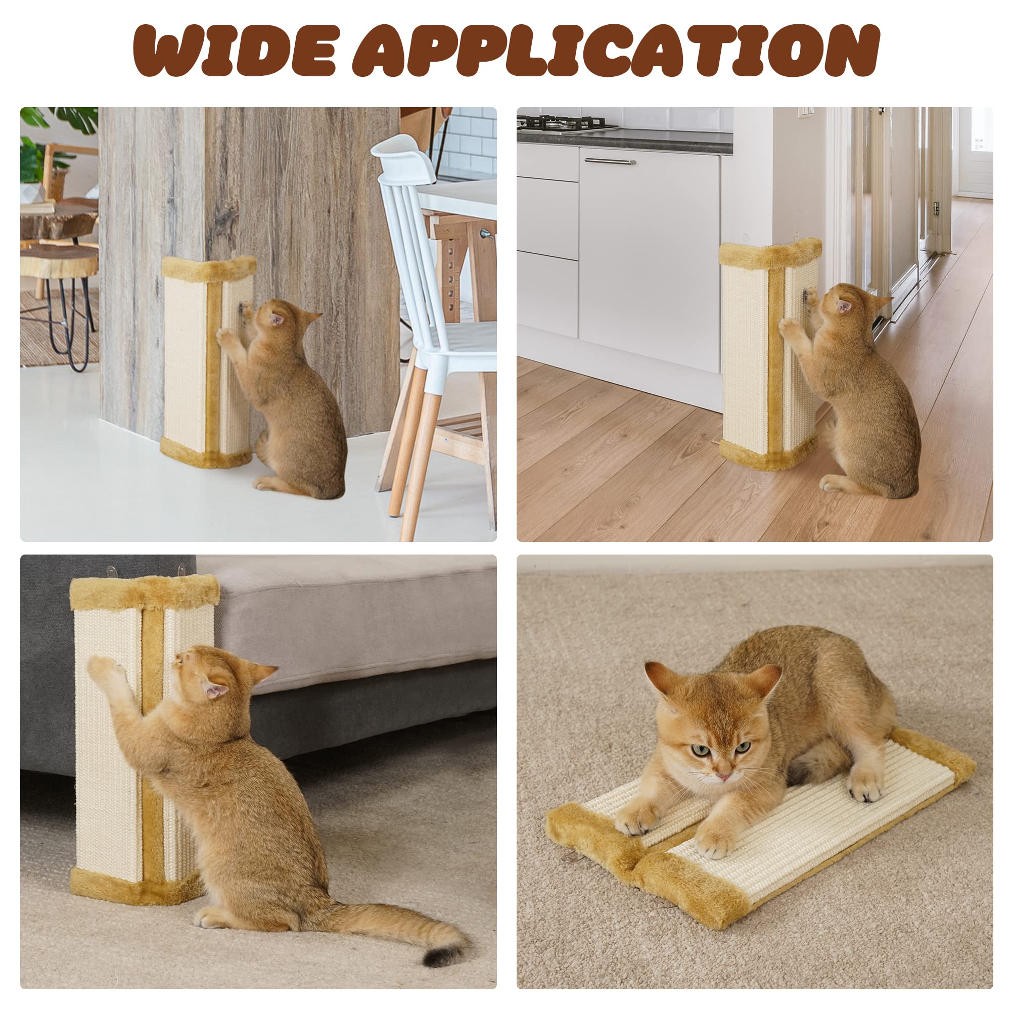 Lahas cat wall corner scratcher laid flat on sofa for versatile scratching
