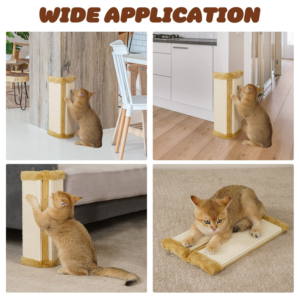 Lahas cat wall corner scratcher laid flat on sofa for versatile scratching