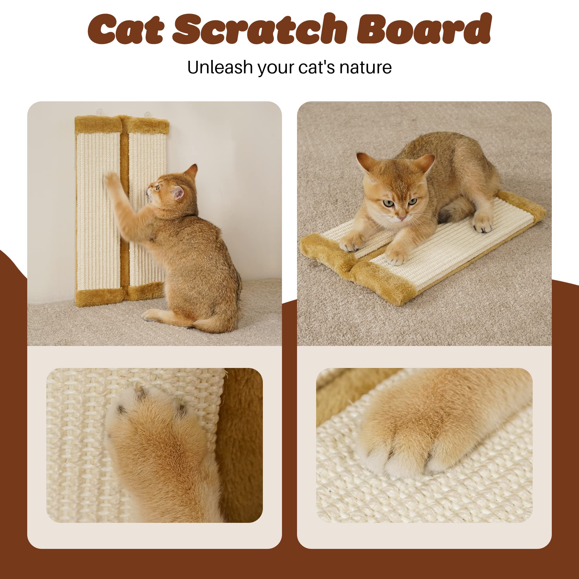 Lahas cat wall corner scratcher mounted in corner saves living room space