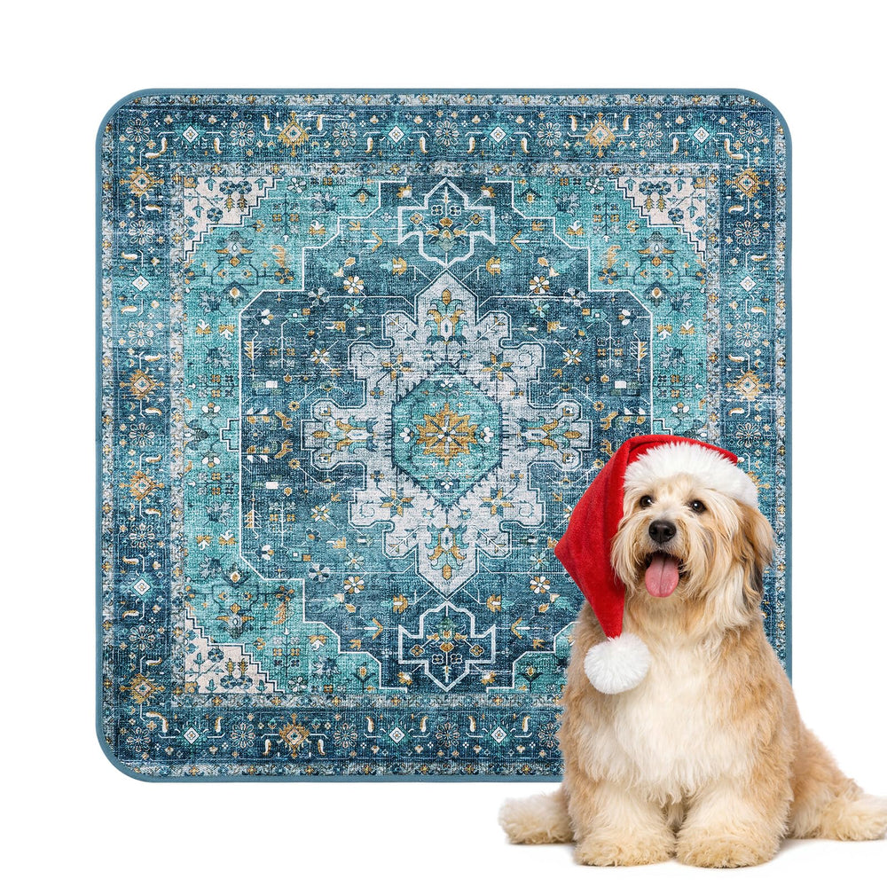 Lahome extra-large pee pad 72x72 in use on crate floor for training.