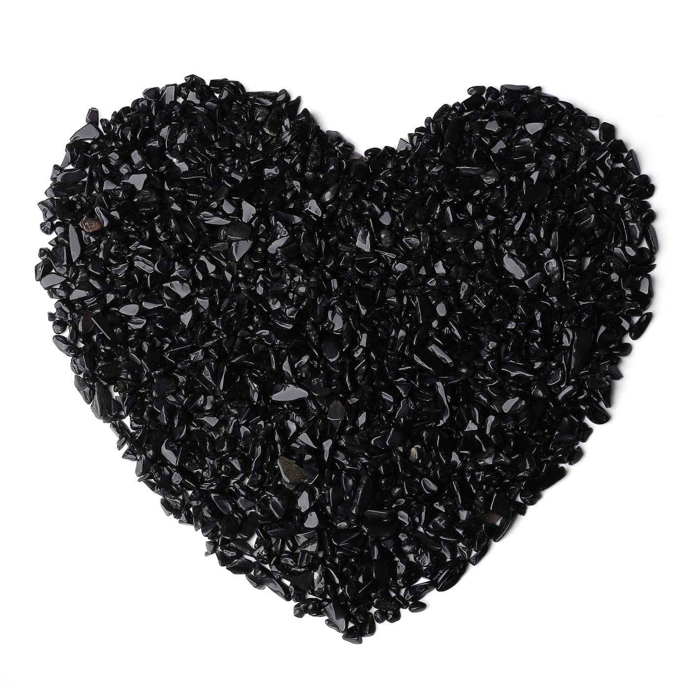 LAIDANLA Obsidian crystal aquarium gravel close-up showing glossy irregular chips for tank decor
