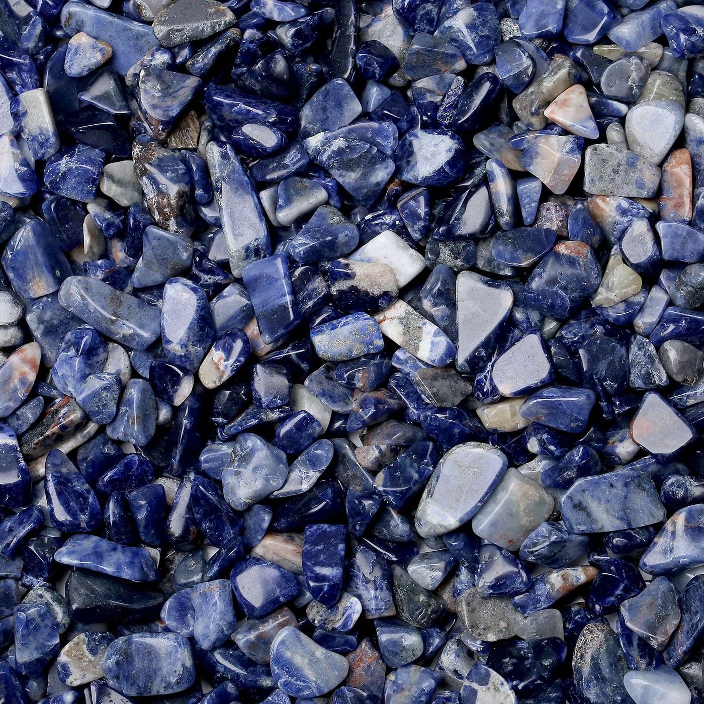 LAIDANLA Sodalite 1lb crystal chips for decorative displays and calming ambience