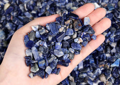 LAIDANLA Sodalite irregular chips pile for crystal grids and plant pot accents