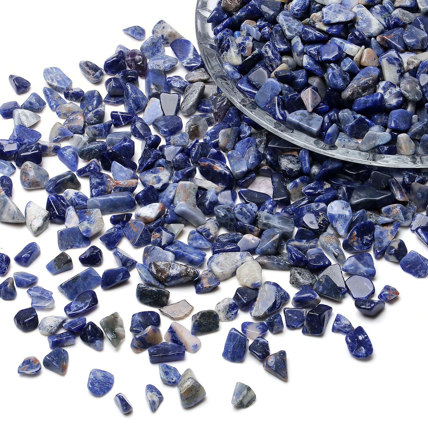 LAIDANLA Sodalite natural gemstone gravel for aquarium decor and water-friendly stones