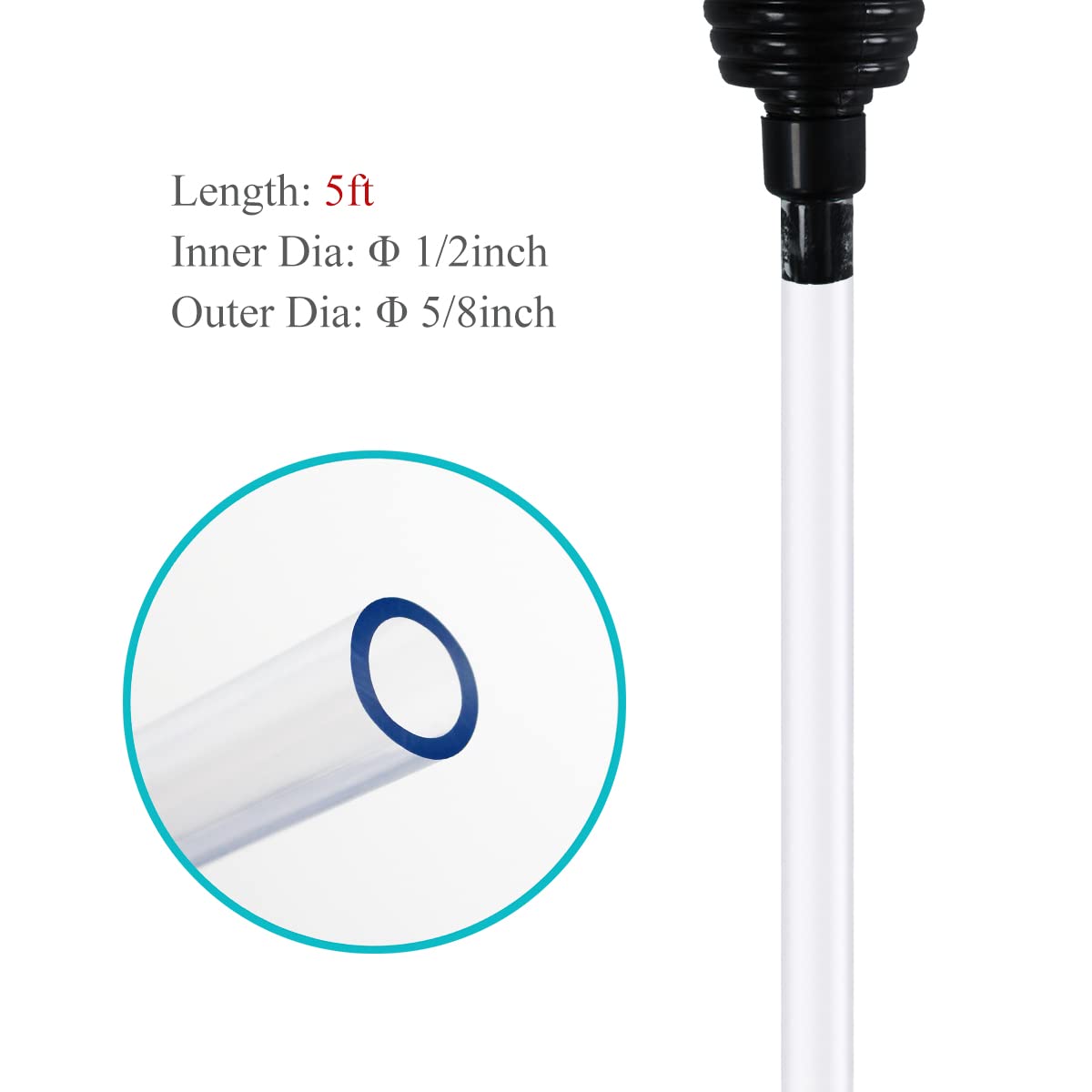 Laifoo clear 5ft hose anti-kink design prevents snags during cleaning