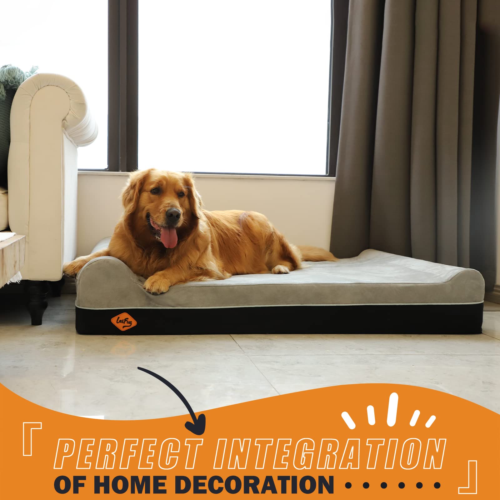 Laifug bed dimensions 50x36x10 suitable for dogs up to 200 pounds
