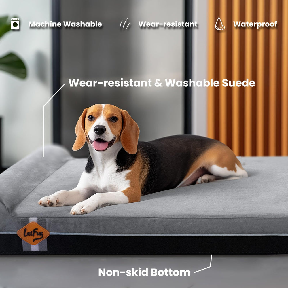 Laifug dog bed removable-washable-cover simplifies cleanup after play